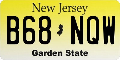NJ license plate B68NQW