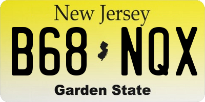 NJ license plate B68NQX