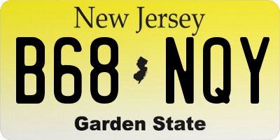NJ license plate B68NQY