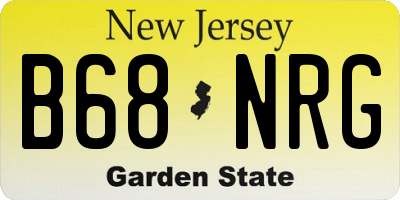 NJ license plate B68NRG