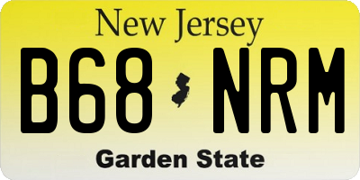 NJ license plate B68NRM