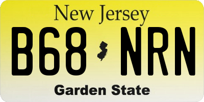 NJ license plate B68NRN