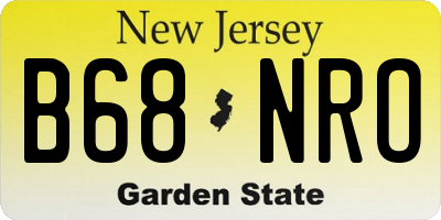 NJ license plate B68NRO