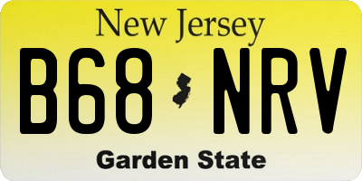 NJ license plate B68NRV