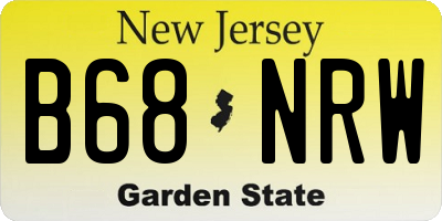 NJ license plate B68NRW