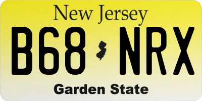 NJ license plate B68NRX