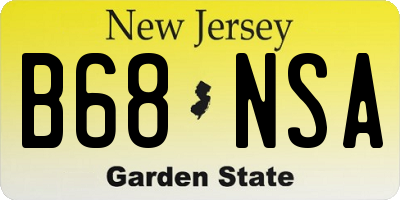 NJ license plate B68NSA