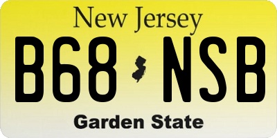 NJ license plate B68NSB