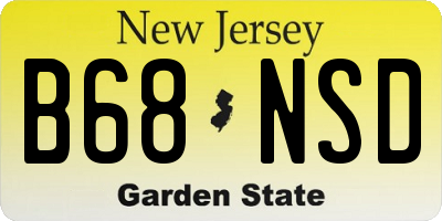 NJ license plate B68NSD