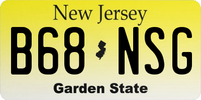NJ license plate B68NSG