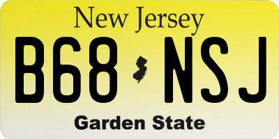 NJ license plate B68NSJ