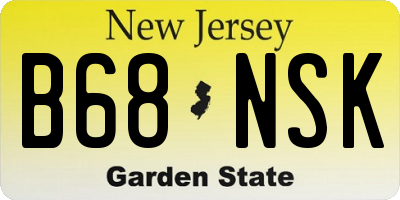NJ license plate B68NSK