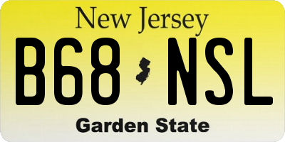 NJ license plate B68NSL