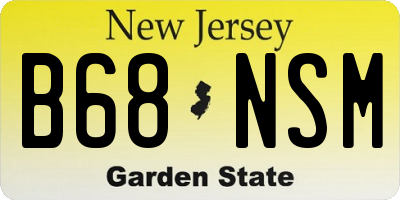 NJ license plate B68NSM