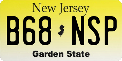 NJ license plate B68NSP
