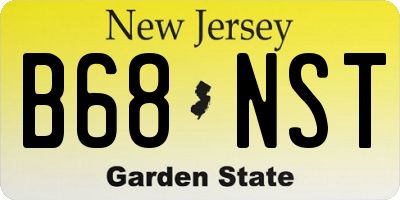 NJ license plate B68NST