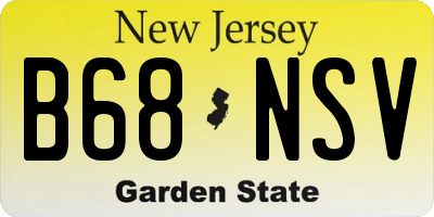NJ license plate B68NSV