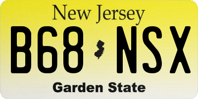 NJ license plate B68NSX