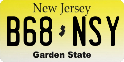 NJ license plate B68NSY