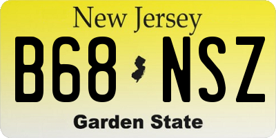 NJ license plate B68NSZ
