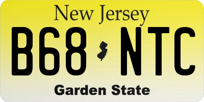 NJ license plate B68NTC