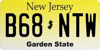 NJ license plate B68NTW