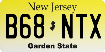 NJ license plate B68NTX