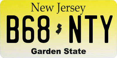 NJ license plate B68NTY