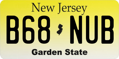 NJ license plate B68NUB