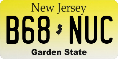 NJ license plate B68NUC