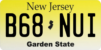 NJ license plate B68NUI