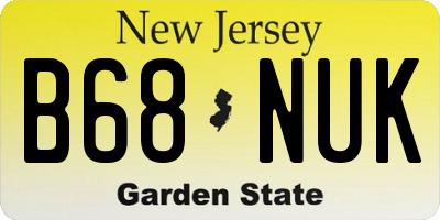 NJ license plate B68NUK