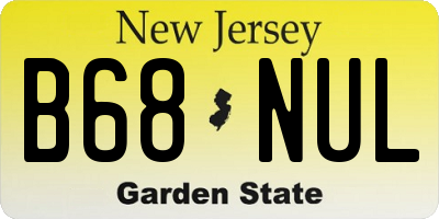 NJ license plate B68NUL