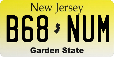 NJ license plate B68NUM