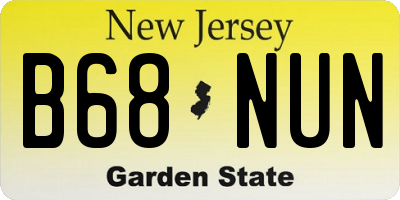 NJ license plate B68NUN
