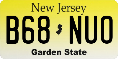 NJ license plate B68NUO