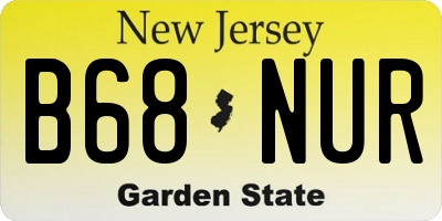 NJ license plate B68NUR