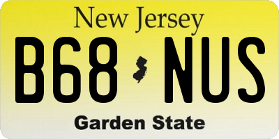 NJ license plate B68NUS