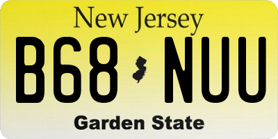 NJ license plate B68NUU