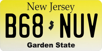 NJ license plate B68NUV