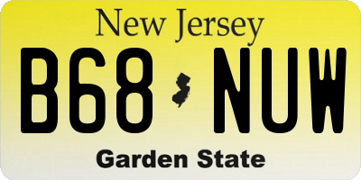 NJ license plate B68NUW