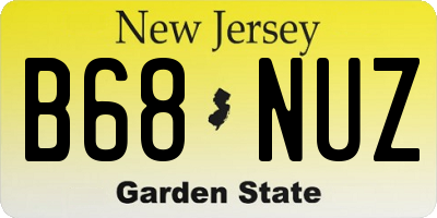 NJ license plate B68NUZ