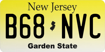NJ license plate B68NVC