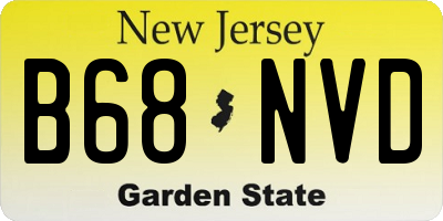 NJ license plate B68NVD