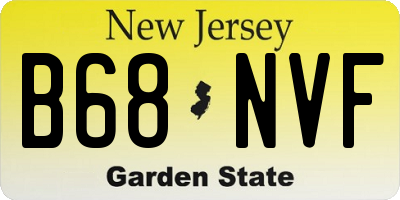 NJ license plate B68NVF