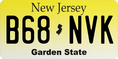 NJ license plate B68NVK