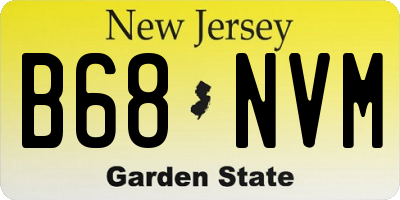 NJ license plate B68NVM
