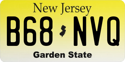 NJ license plate B68NVQ