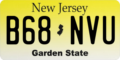 NJ license plate B68NVU