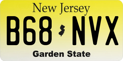 NJ license plate B68NVX